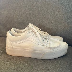 White Platform Old Skool Vans